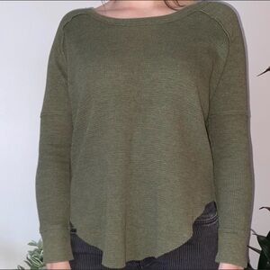 TNA Charcoal Ribbed Knit Top